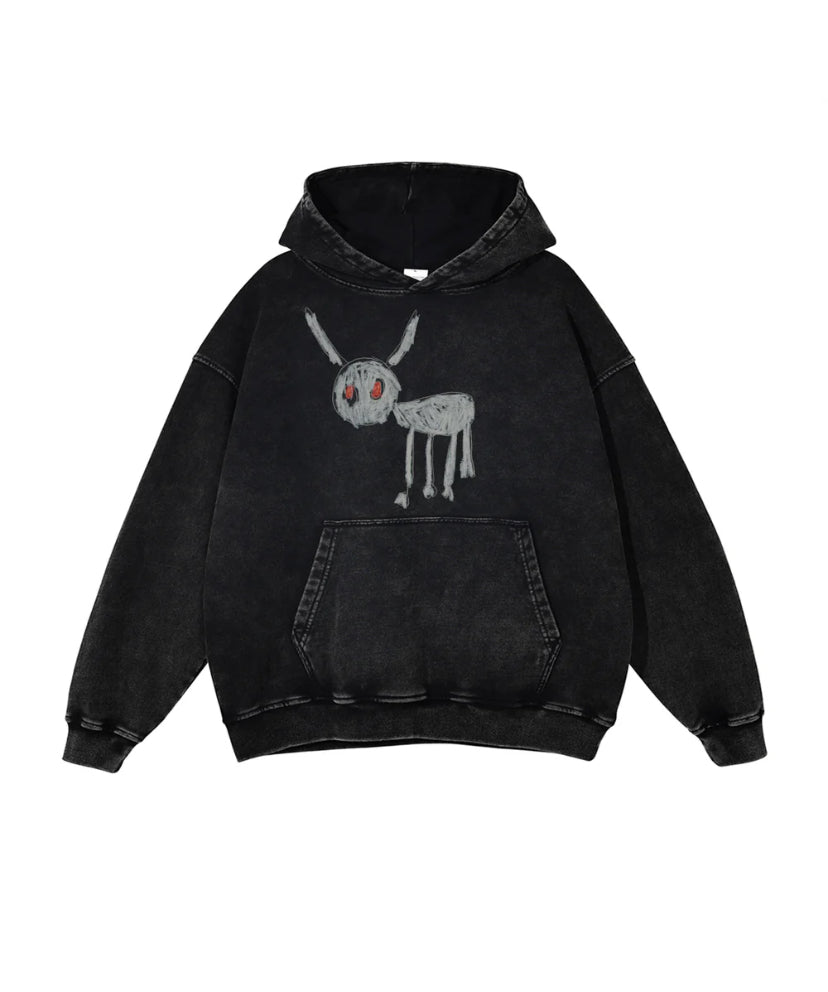 “DRAKE” ACID WASHED HOODIE - AMESSIO