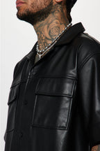 “LEATHER” HALF SLEEVE SHIRT - Amessio