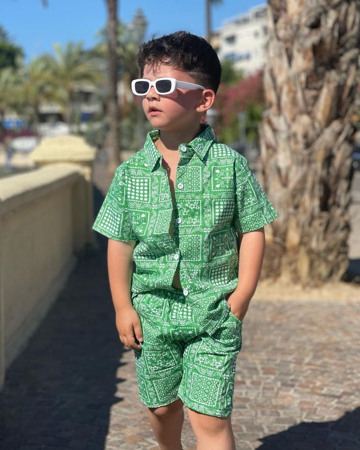 “GREEN-PAISLEY” CO-ORD SET - Amessio