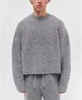 Mohair-Blend Boxy Knit | Heather Grey
