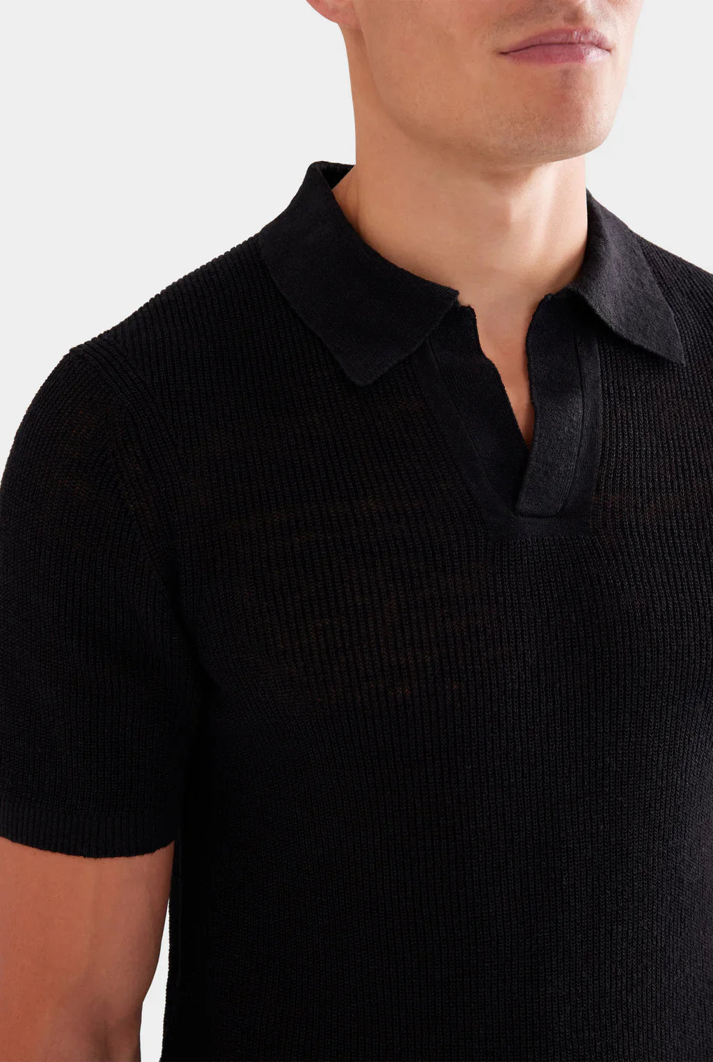 Textured Black Polo