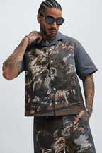 “PRINTED” OVERSIZED SHIRT