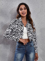 “ZEBRA” PRINTED CROP SHIRT - Amessio