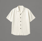 Riviera Camp Collar Linen Shirt | Cream Ivory