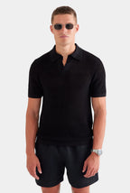 Textured Black Polo