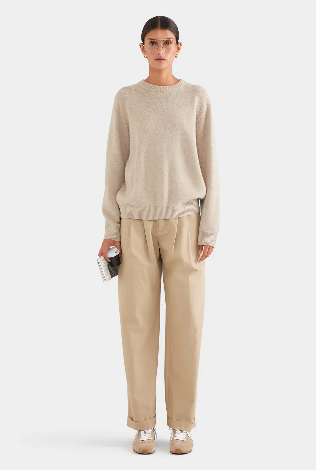 Soft-Touch Oatmeal Sweater