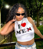“LOVE” SLEEVELESS TOP - AMESSIO