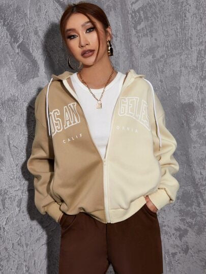 “TWO COLOURED” ZIPPER HOODIE - Amessio