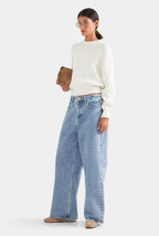 Heavyweight Ribbed Crew in Cream