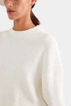 Heavyweight Ribbed Crew in Cream