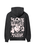 “THE LOVE” ACID WASHED HOODIE - Amessio