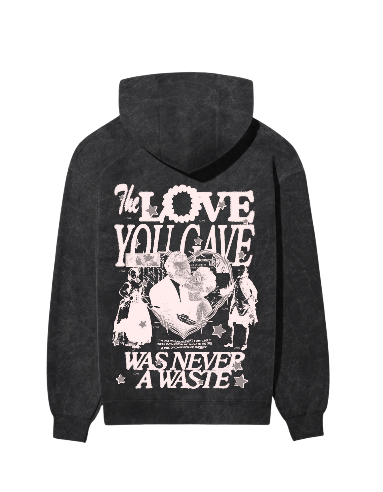 “THE LOVE” ACID WASHED HOODIE - Amessio