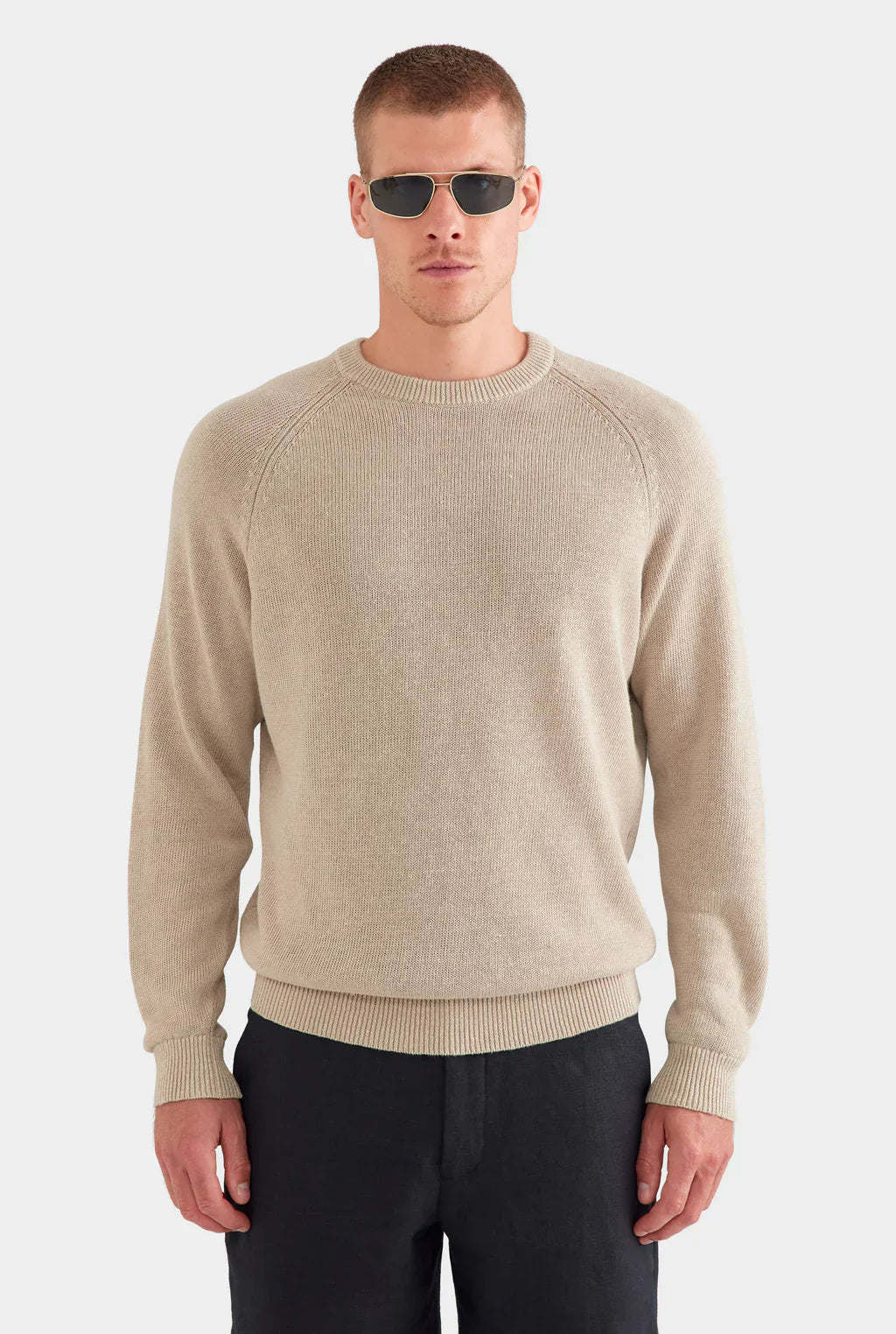 Oatmeal Ribbed Crewneck