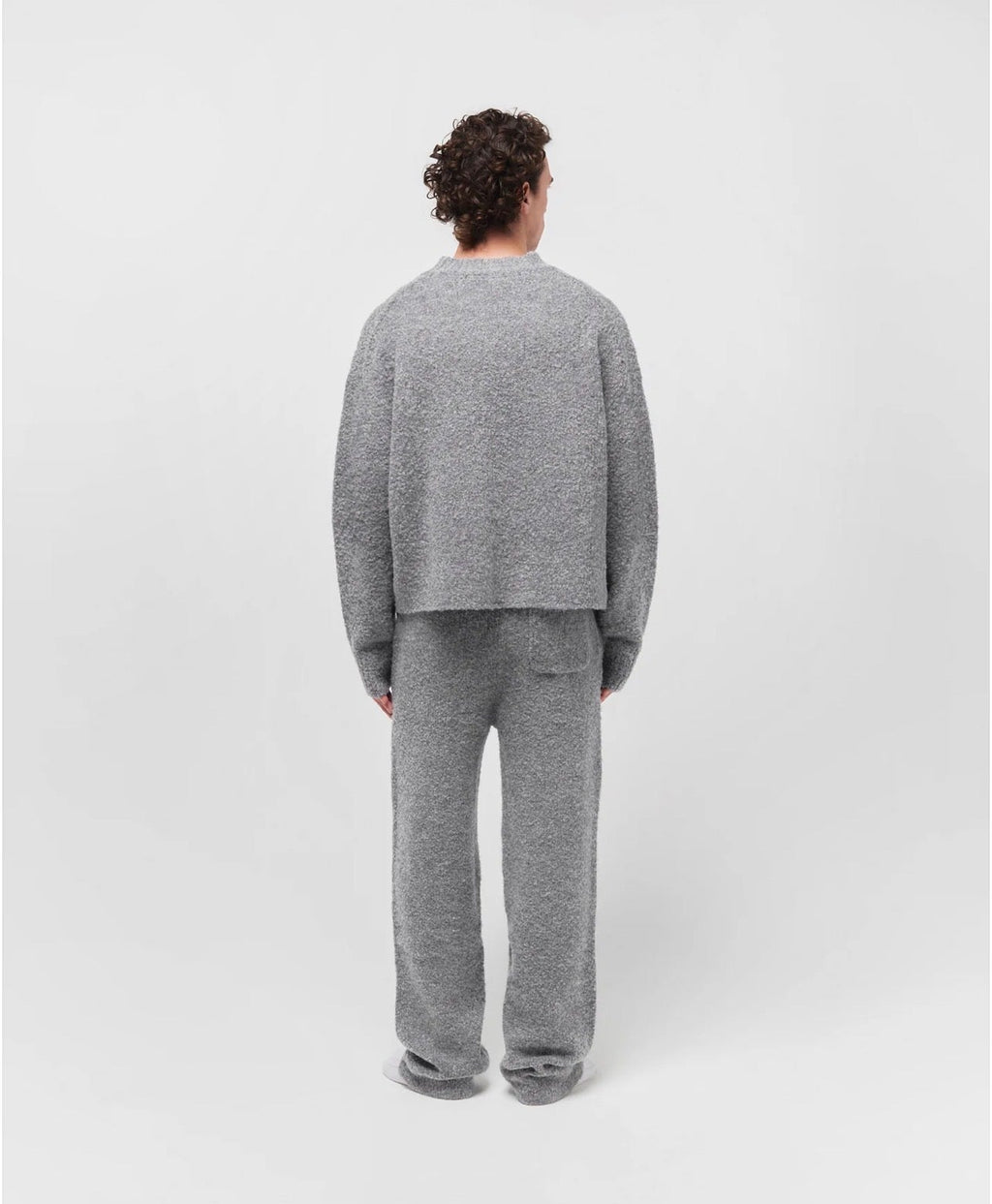 Mohair-Blend Boxy Knit | Heather Grey