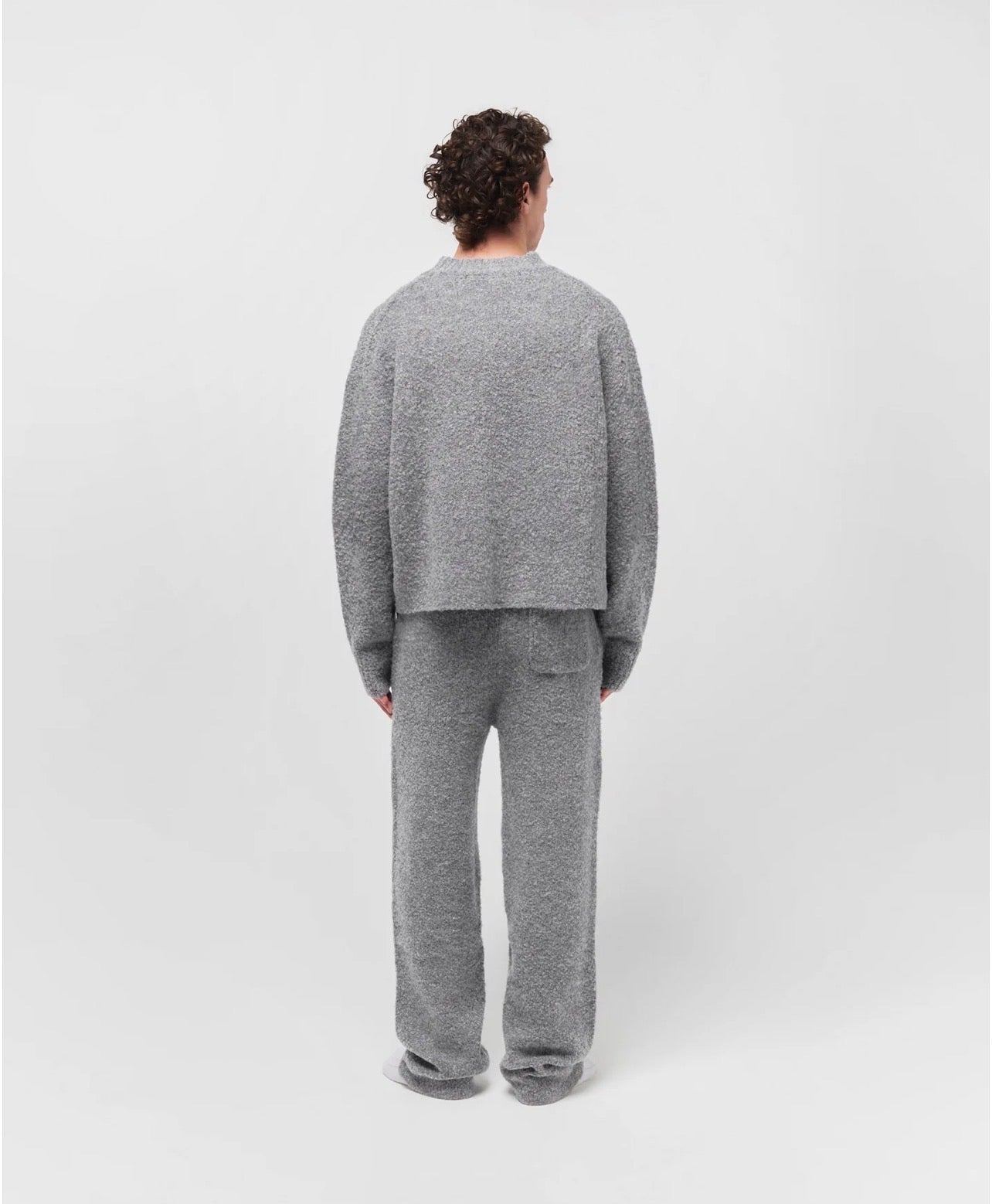 Mohair-Blend Boxy Knit | Heather Grey