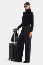 Ribbed Full-Zip Cardigan in Onyx