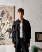 Utility Drape Overshirt | Charcoal Onyx