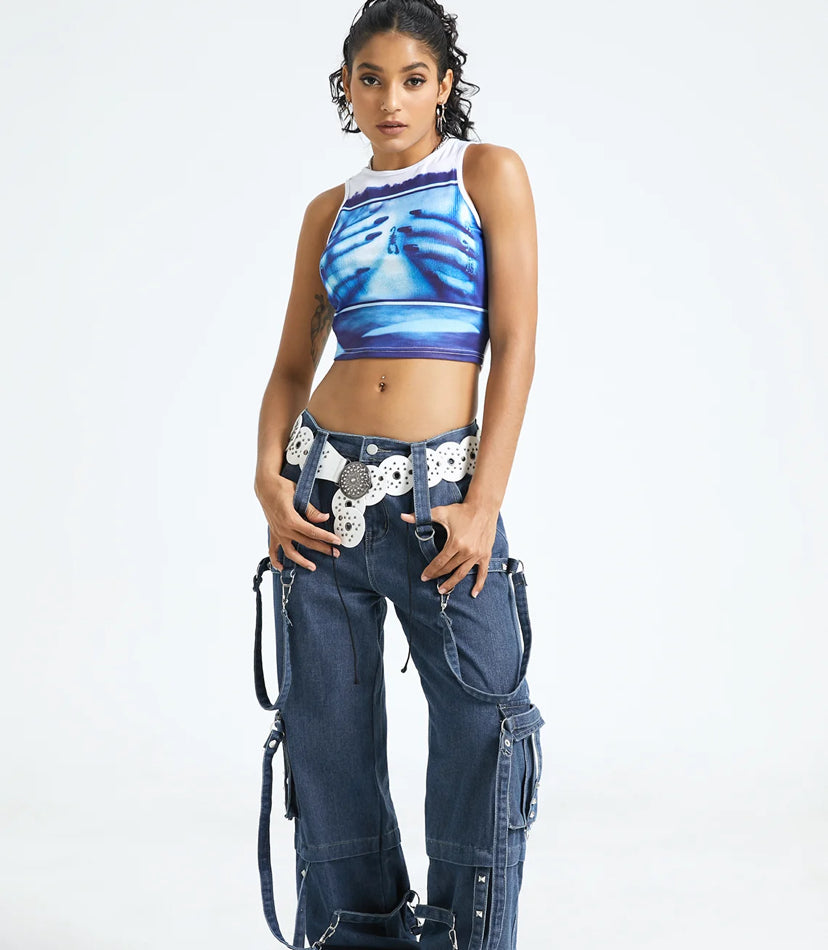 “PRINTED” SLEEVELESS TOP - AMESSIO