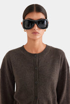 Cropped Espresso Cardigan