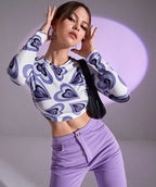 “Y2K” PURPLE HEARTS TOP - Amessio