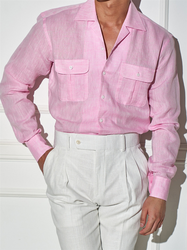 V-Neck Linen Shirt