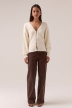 KNIT CARDI-CHALK