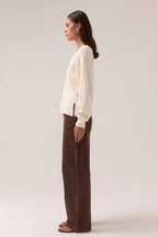 KNIT CARDI-CHALK