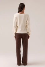 KNIT CARDI-CHALK