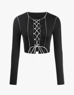 “LACE UP” PULLOVER TOP - Amessio
