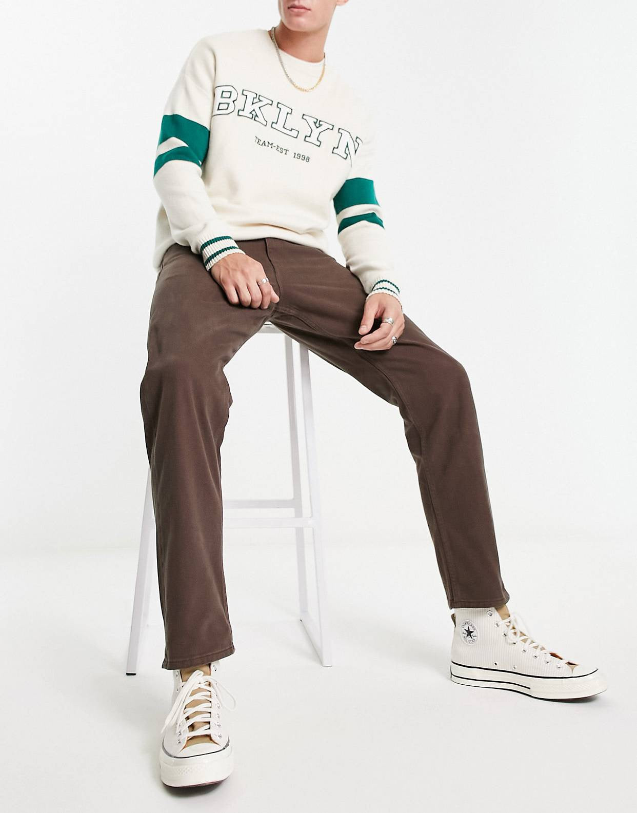 “PLAIN BROWN” STRAIGHT FIT - Amessio