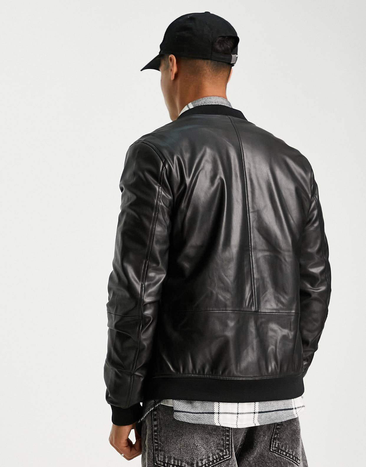 “BOMBER LEATHER” JACKET - Amessio