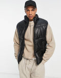 “FAUX LEATHER” PUFFER GILET - Amessio